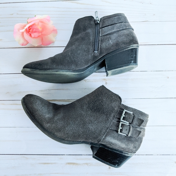 Sam Edelman Shoes - Sam Edelman Petal Buckle Bootie Gray Suede